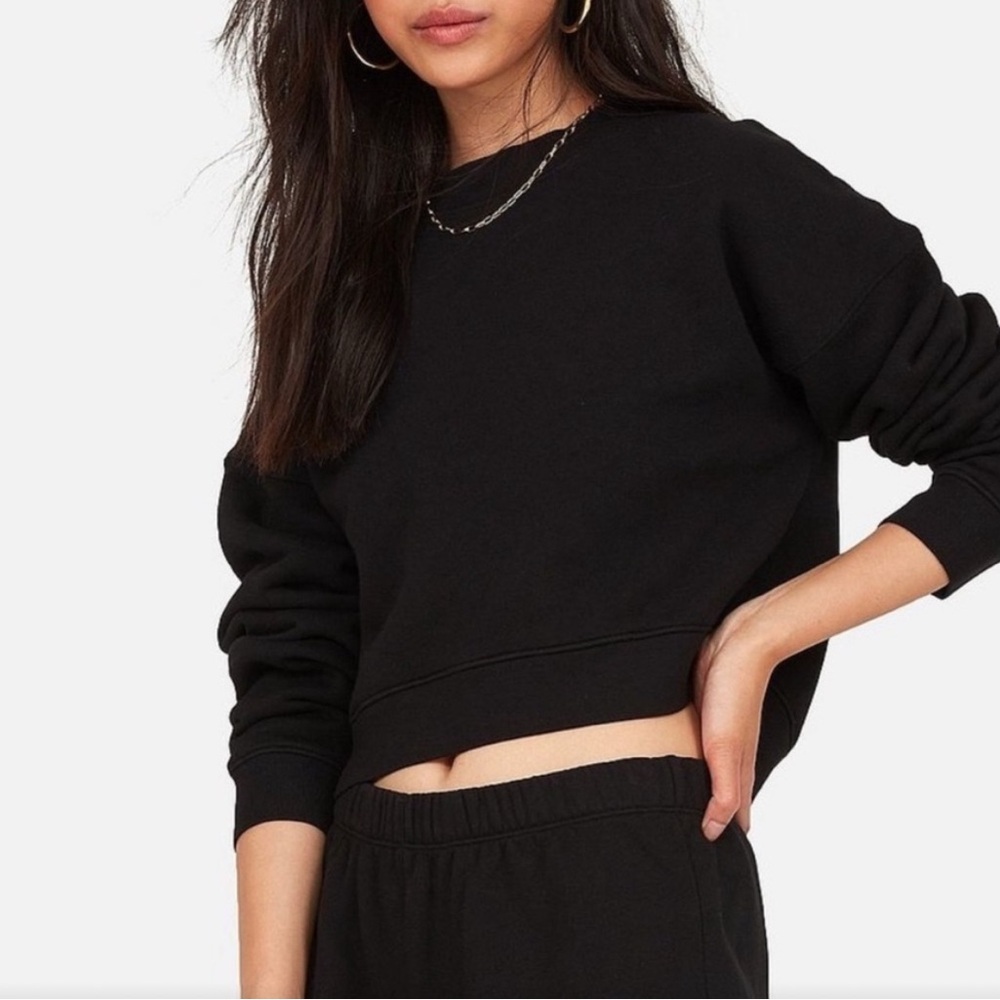 NWOT Mate the Label Organic Fleece Crop Sweatshirt
